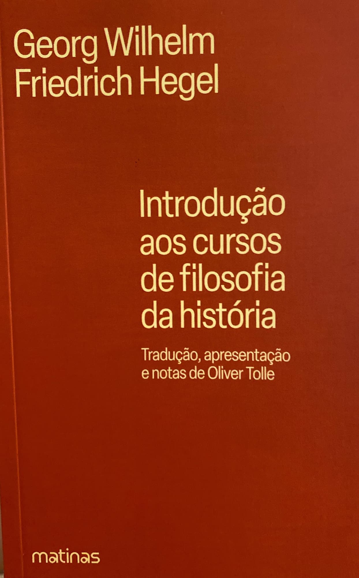 Capa de Introdução aos cursos de filosofia da história